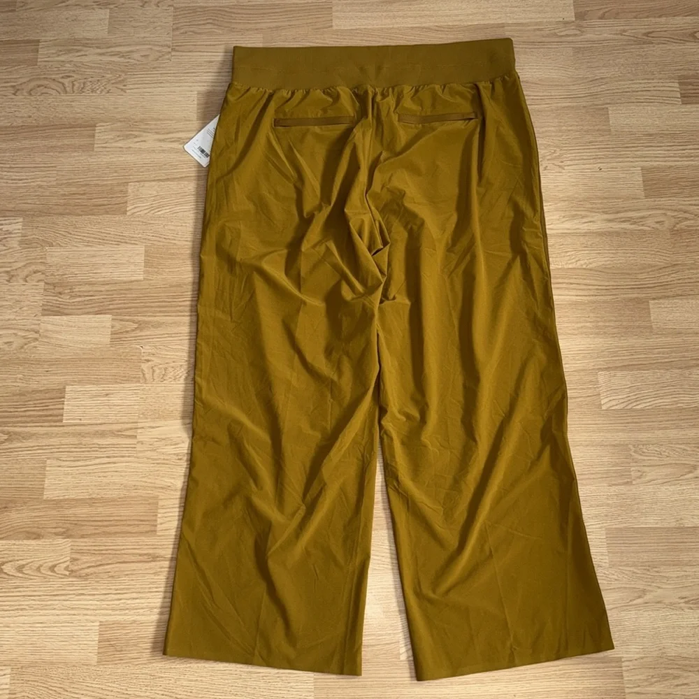 Athleta 22 Nolita Wide Leg Pant Mustard High Rise Relaxed Travel - Picture 12 of 15